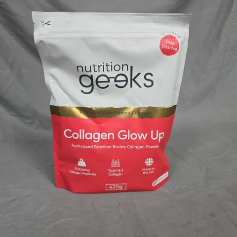 NUTRITION GEEKS COLLAGEN GLOW UP POWDER - 420G UNFLAVOURED