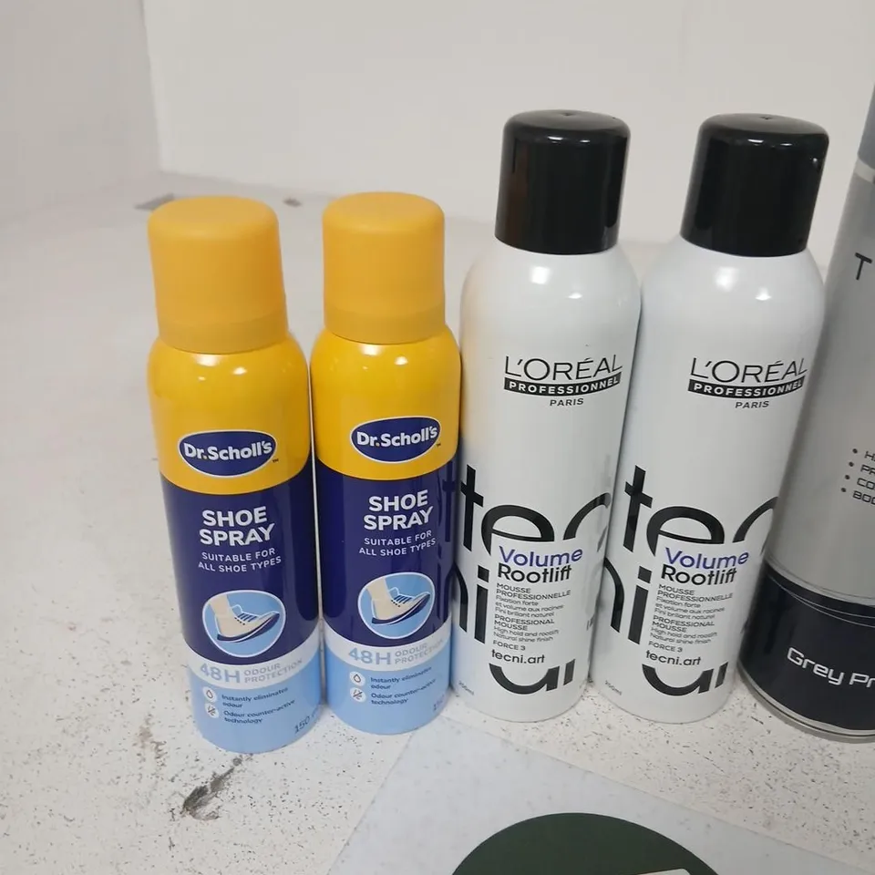 APPROXIMATELY 20 ASSORTED AEROSOLS TO I NCLUDE; ASSORTED HEALTH & BEAUTY PRODUCTS (HAIRCARE & STYLING) – L’ORÉAL, DR. SCHOLL’S, SURE, GLADE
