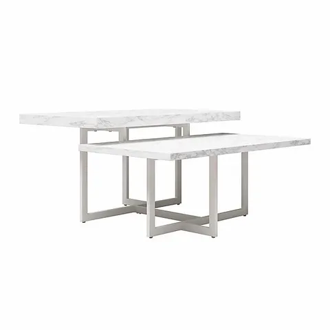 BOXED COSMOLIVING BY COSMOPOLITAN BRIELLE COFFEE TABLE, WHITE MARBLE EFFECT (1 BOX)