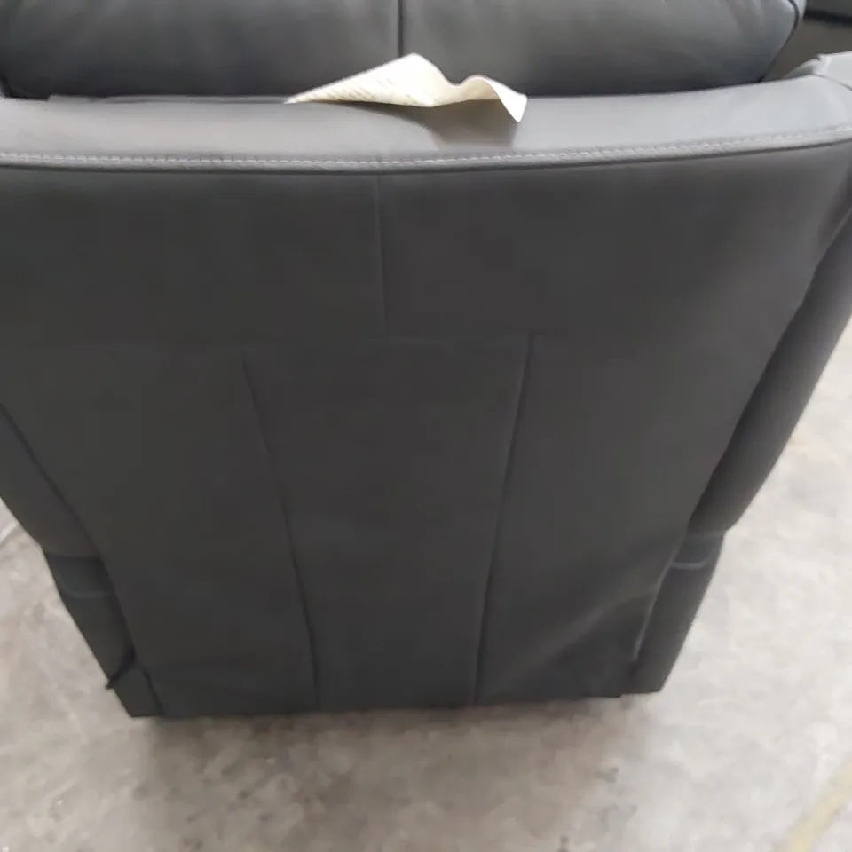 QUALITY BRITISH DESIGNER G PLAN GREENWICH SMALL DUEL ELEVATE EASY CHAIR CAMBRIDGE PETROL BLUE LEATHER 