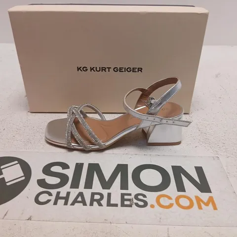 KG KURT GEIGER SILVER HEELED SANDALS β WOMEN'S, UK 3.5 (EU 36) β BOXED