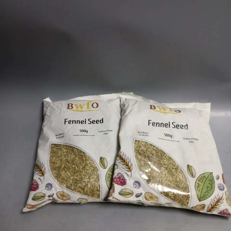 LOT OF 2 500G BAGS OF BWFO FENNEL SEEDS  
