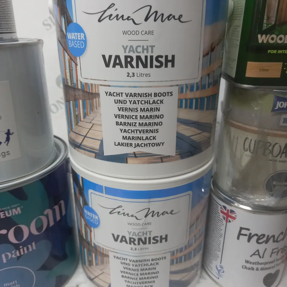 LOT OF 14 ASSORTED PAINTS TO INCLUDE CUPRINOL, RUST-OLEUM AND FRENCHIC - COLLECTION ONLY
