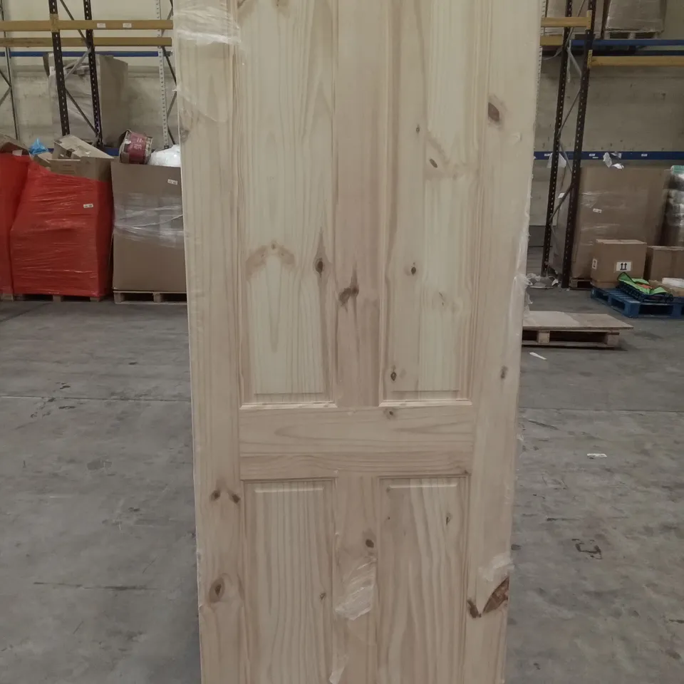 PACKAGED 762 X 1981MM GEOM 4 PANNEL KNOTTY PINE FIREDOOR INTERNAL DOOR 