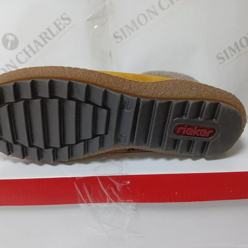 RIEKER LACED ANKLE BOOT YELLOW SIZE 3.5