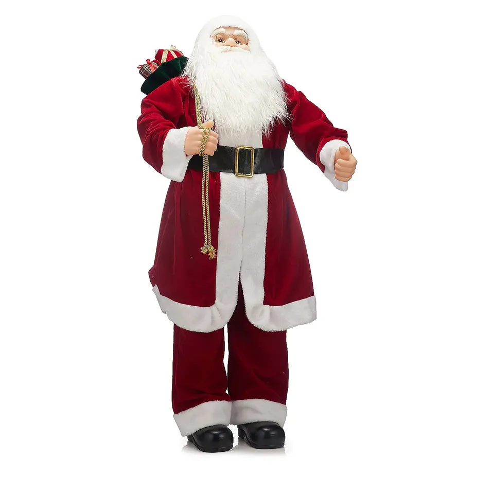 FESTIVE 4FT PRE LIT STANDING SANTA RED