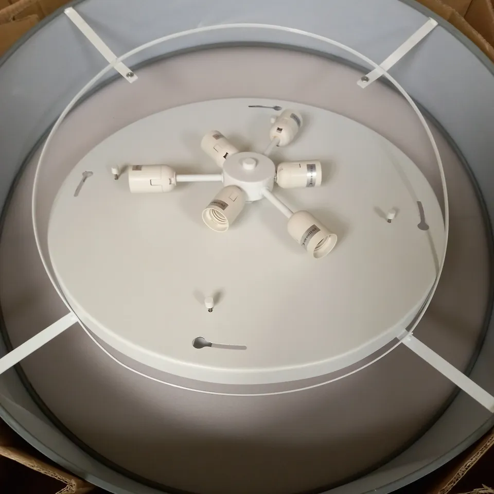 DAR LIGHTING CIERRO 6LT FLUSH GREY LIGHT FIXTURE - COLLECTION ONLY