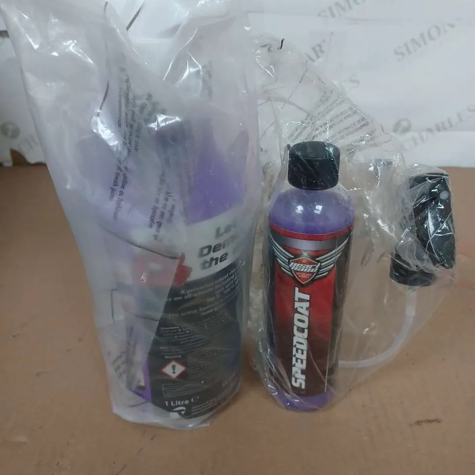 SET OF 2 CAR CLEANING TO INCLUDE - DEMON WHEEL CLEANER - SPEEDCOAT / COLLECTION ONLY 