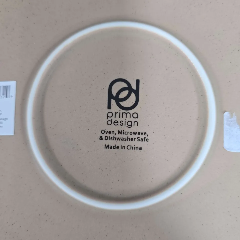 PRIMA DESIGN DINNER PLATE - WHITE WITH RED RIM AND THREE CHRISTMAS TREES (OVEN, MICROWAVE & DISHWASHER SAFE)