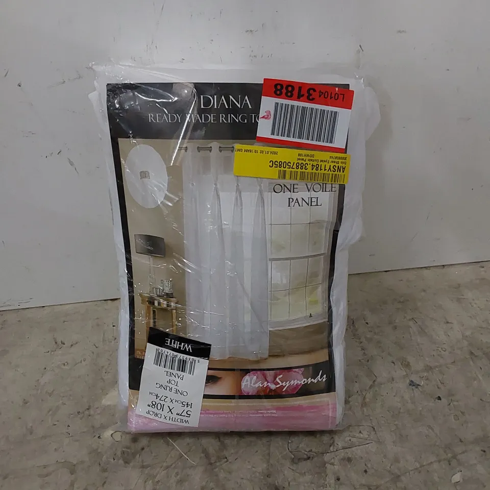 BAGGED EOIN SHEER EYELET CURTAIN PANEL - WHITE // SIZE: 145 X 274cm