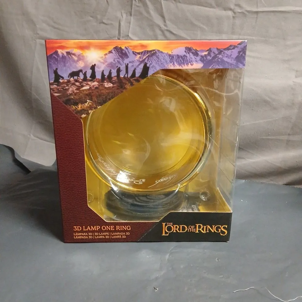 BOXED LORD OF THER RINGS 3D LAMP ONE RING