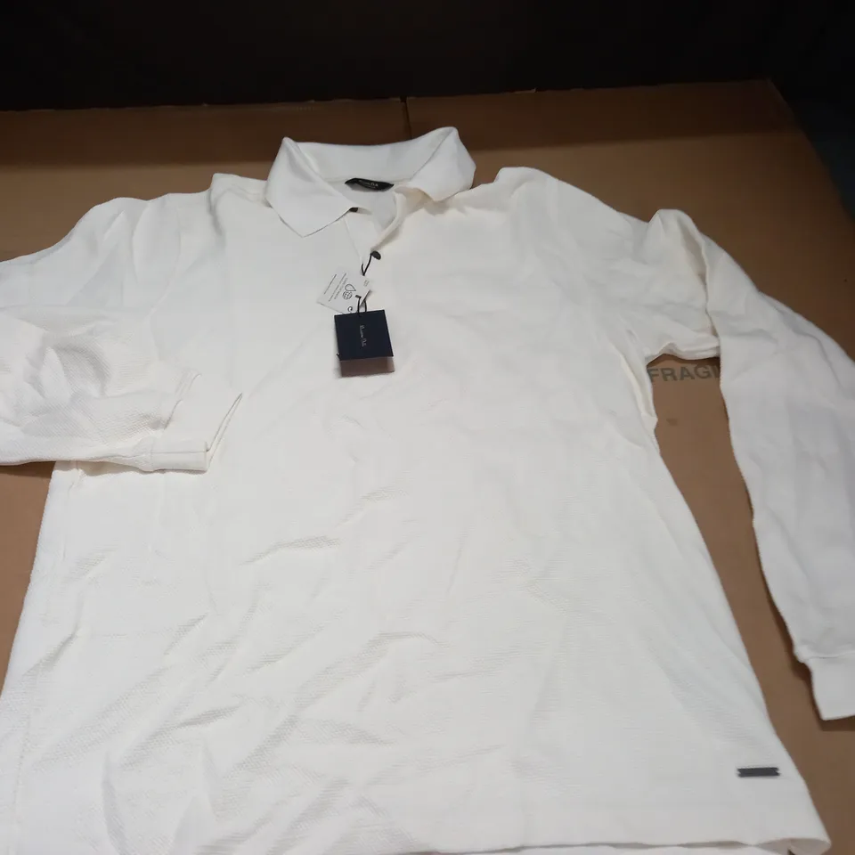 MASSIMO DUTTI LONG SLEEVE TOP IN CREAM - L