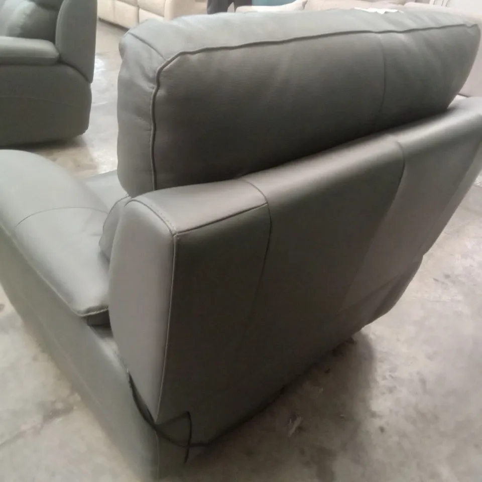 QUALITY ITALIAN DESIGNER PATRIZIO SMALL ARMS ELECTRIC RECLINER CHAIRS - ANTHRACITE GREY LEATHER