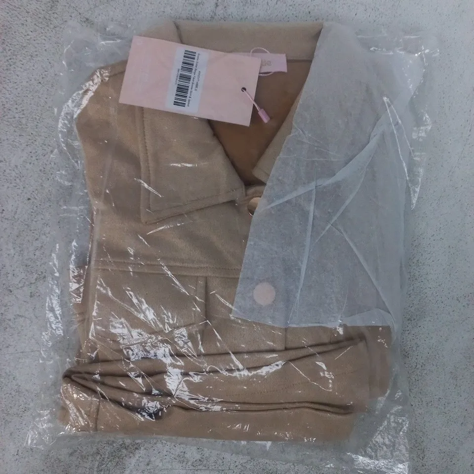 BAGGED PINK BOUTIQUE SUEDE SISTER BEIGE FAUX SUEDE SKIRT & JACKET SIZE SMALL