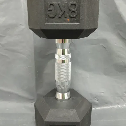 8KG HEX RUBBER DUMBBELL