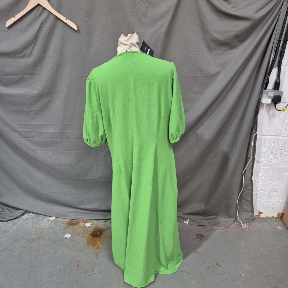 M&S COLLECTION WOMEN'S GREEN RUCHED FRONT MAXI DRESS UK 18 (REGULAR LENGTH)