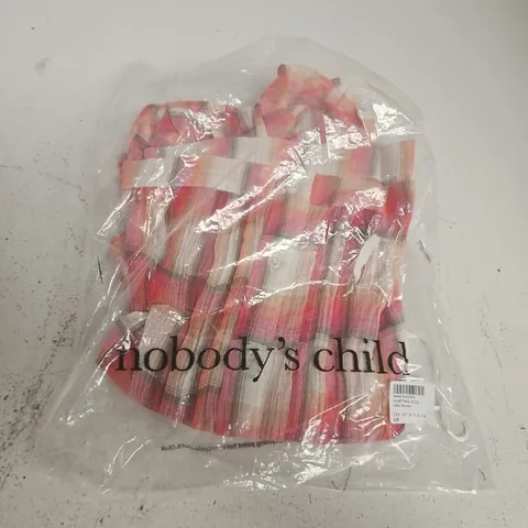 NOBODY'S CHILD NIKKI BLOUSE – UK8 PINK STRIPED WOMEN'S BLOUSE