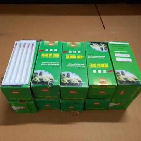 LOT OF 10 100-PIECE BOXES OF SINGLE USE ACUPUNCTURE NEEDLES