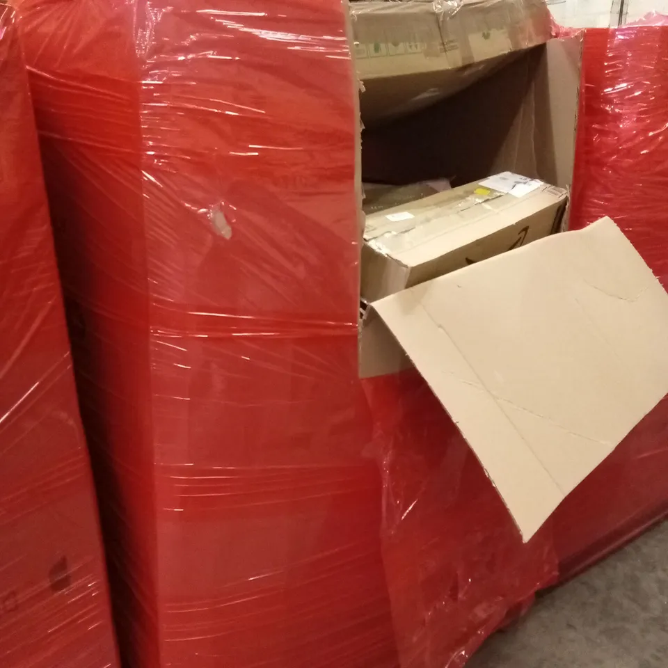 PALLET OF ASSORTED HOUSEHOLD GOODS AND PRODUCTS TO INCLUDE; BOXED FURNITURE ETC
