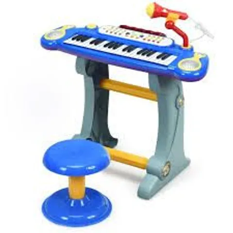 BOXED 37-KEY KIDS PIANO KEYBOARD ELECTRONIC INSTRUMENT WITH MICROPHONE - BLUE