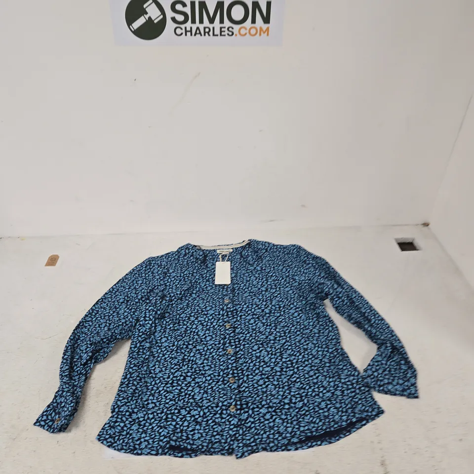 MUDFLOWER WOMEN'S BLUE FLORAL BUTTON-FRONT BLOUSE – UK 16