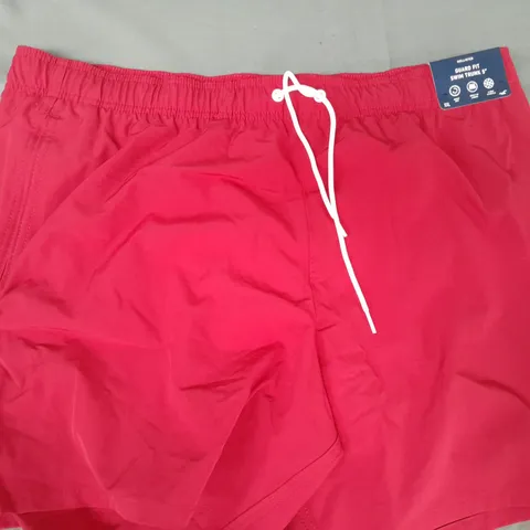 HOLLISTER GUARD FIT SWIM TRUNKS IN RED SIZE XXL