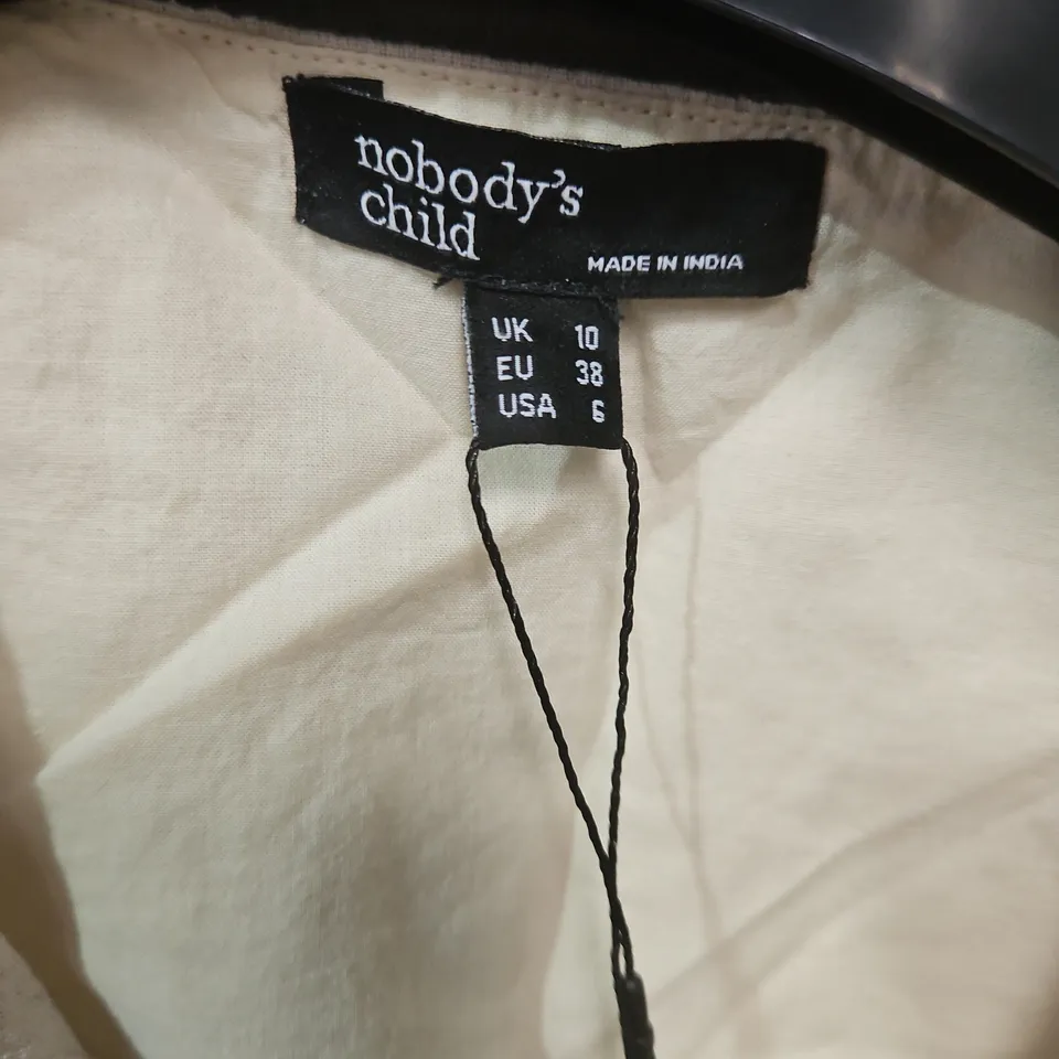 NOBODY'S CHILD EMBROIDERED SLEEVELESS VEST – CREAM, UK 10 (EU 38) WOMEN'S TOP