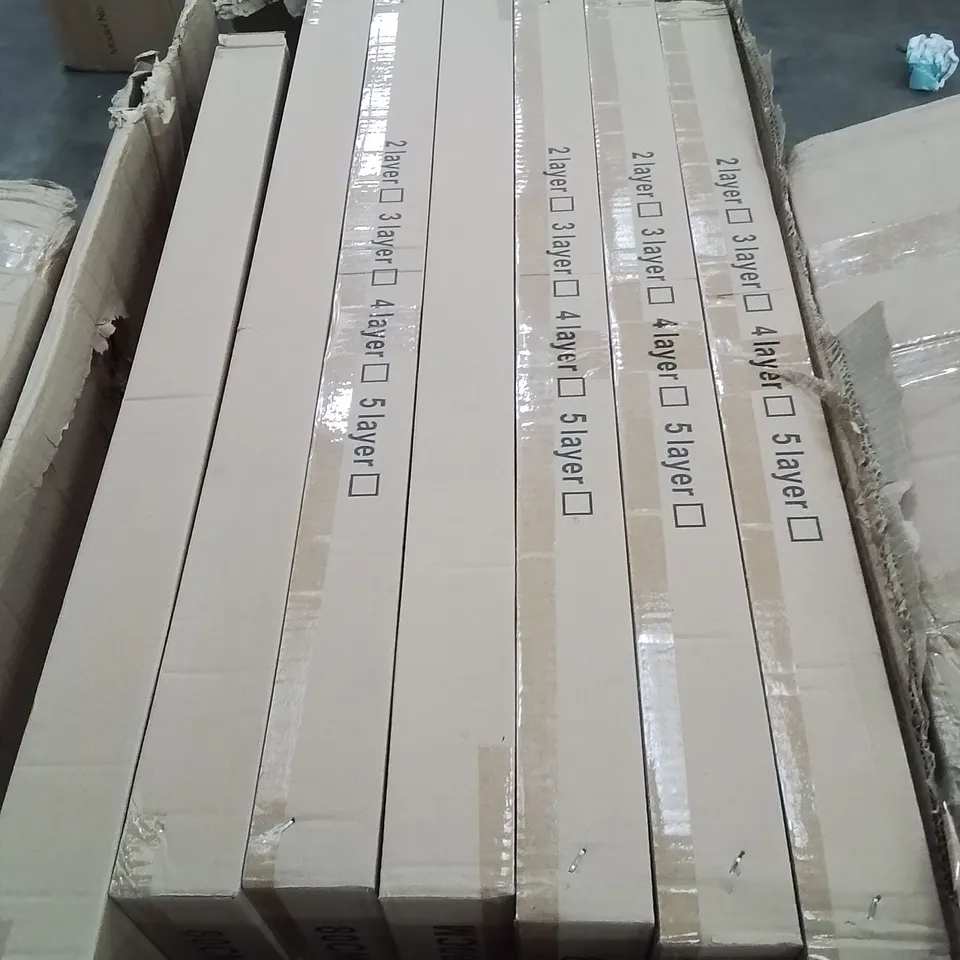 BOX CONTAINING LARGE AMOUNT OF BOXED SIMPLE SHOE RACKS