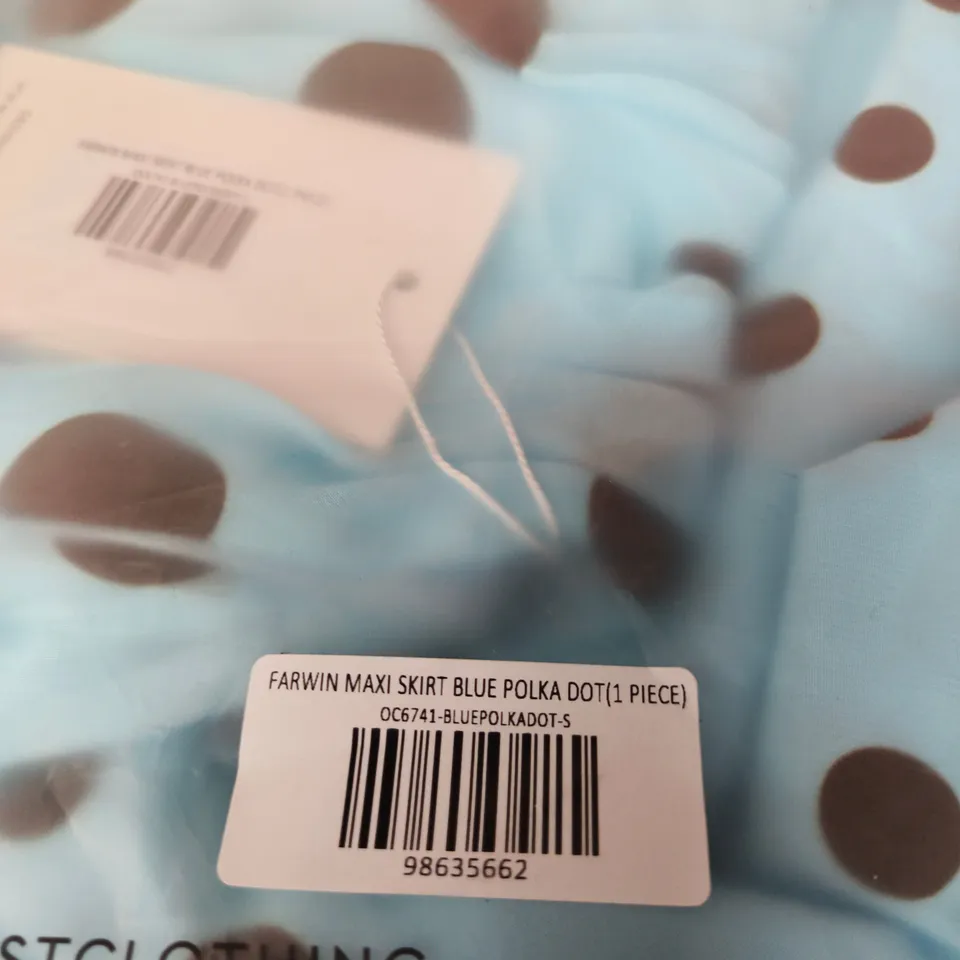 OUTCAST FARWIN MAXI SKIRT – BLUE POLKA DOT (1 PIECE) - SIZE SMALL