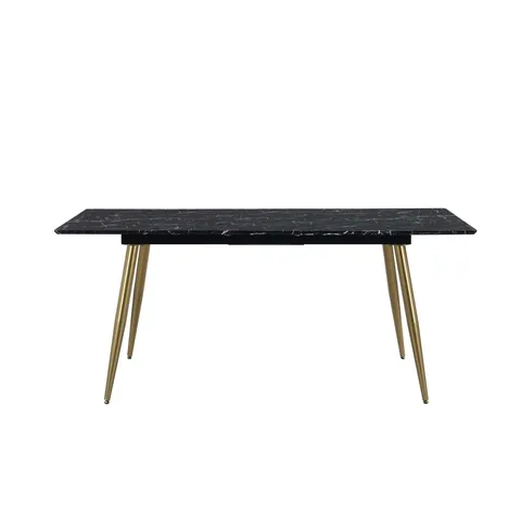 BOXED KENDALL 6 SEATER RECTANGLULAR DINING TABLE, MARBLE EFFECT WHITE (1 BOX)