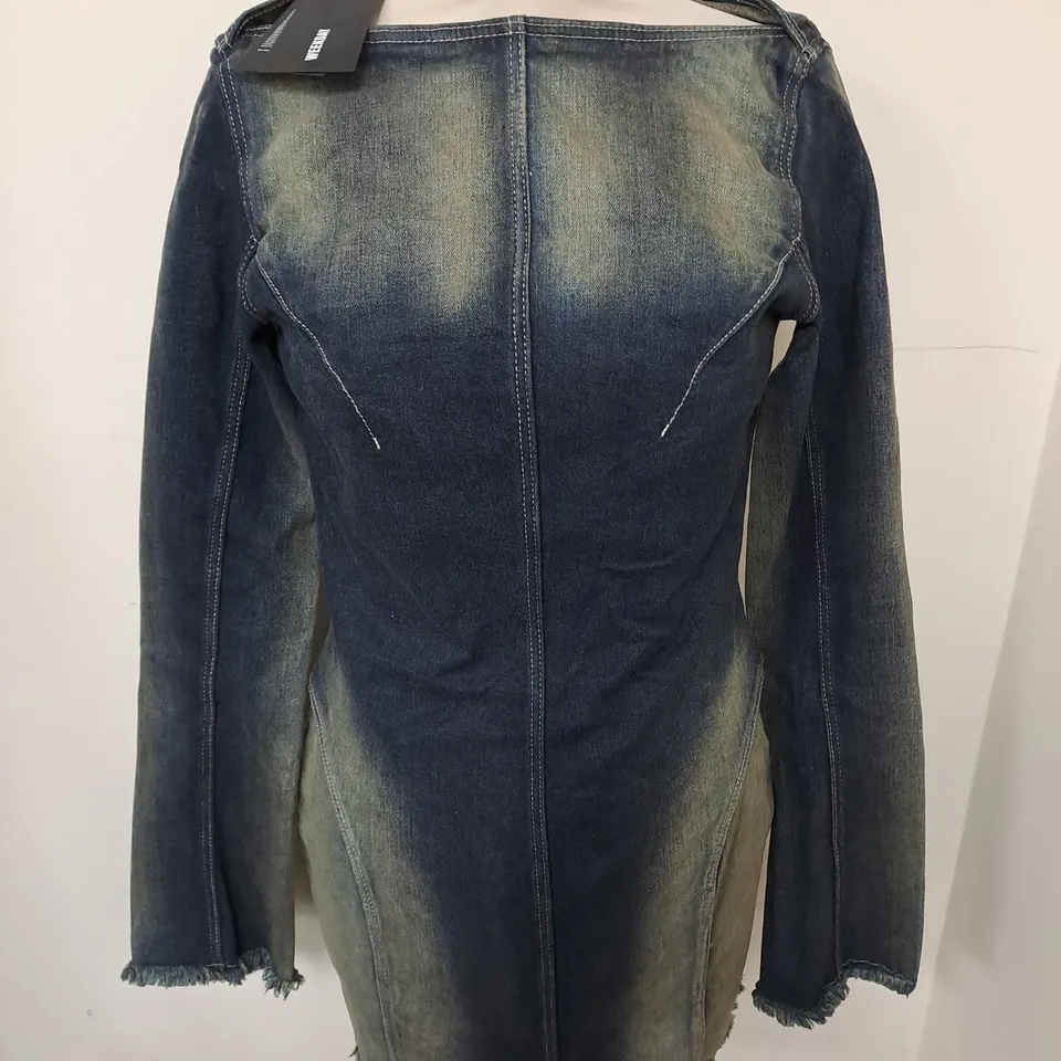 WEEKDAY VINCENT DENIM MINI DRESS - EU 38