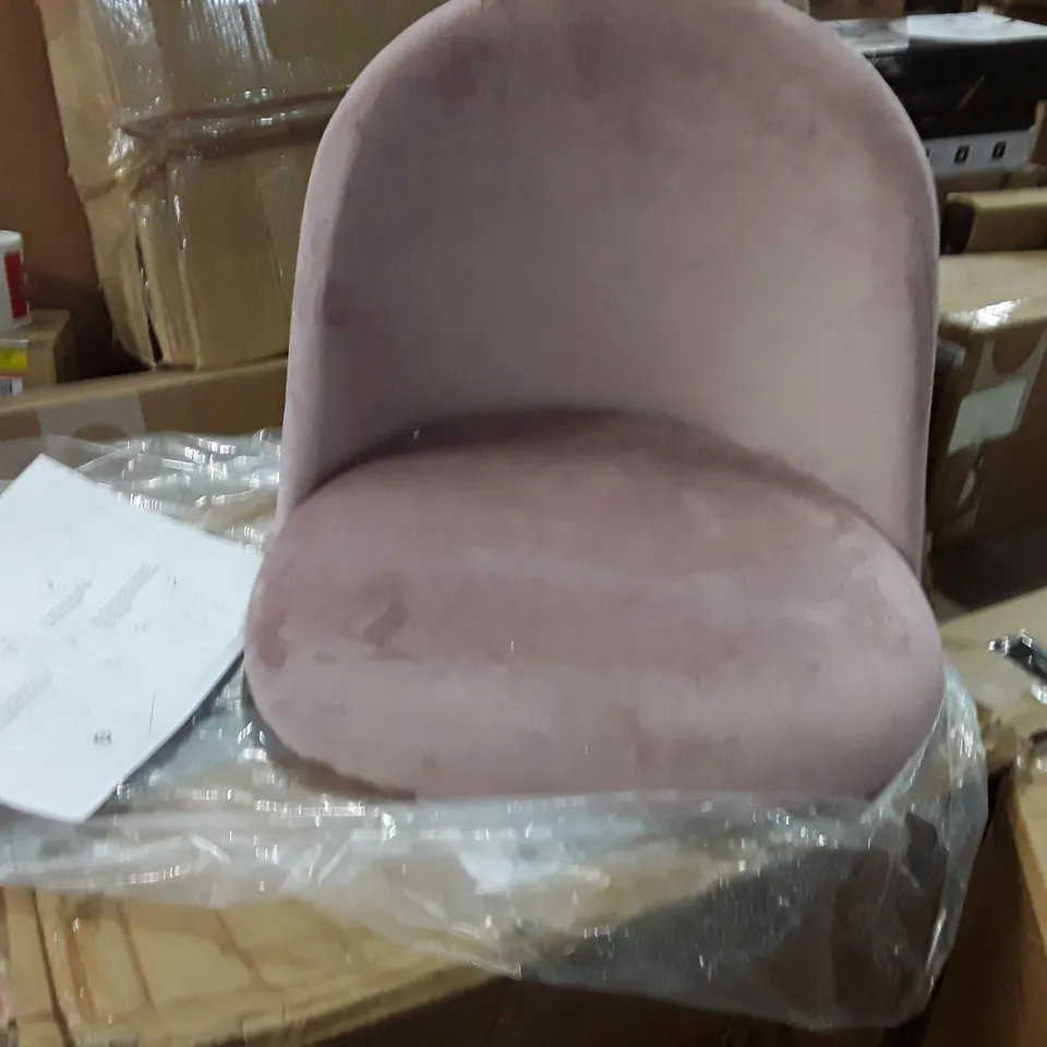 BOXED SET OF 2 UPHOLSTERED FABRIC DINNING CHAIRS- PINK 