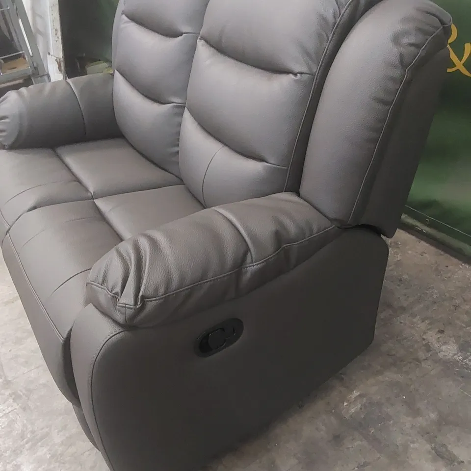 DESIGNER ROTHBURY 2 SEATER MANUAL RECLINER LEATHER UPHOLSTERED SOFA 