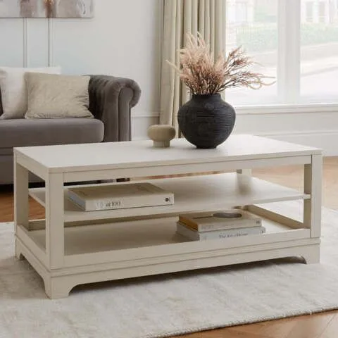 BOXED CABOT COFFEE TABLE - CREAM (1 BOX)