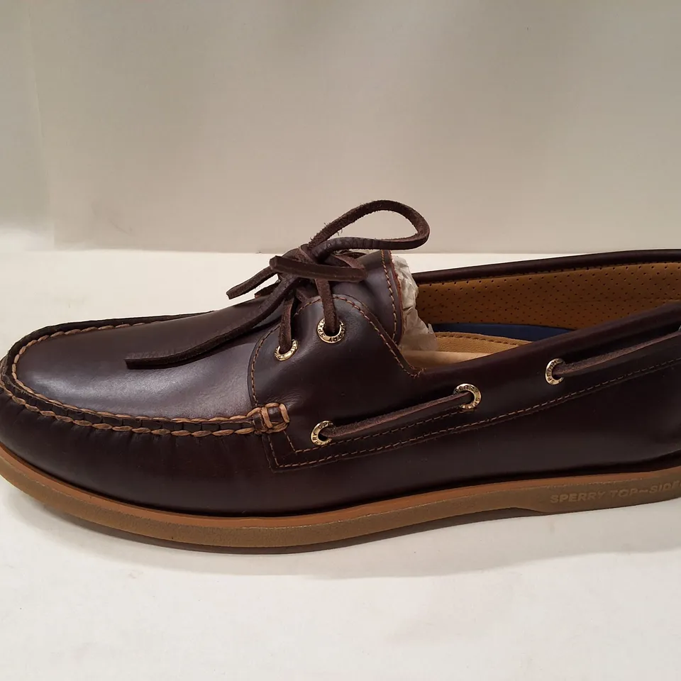 SPERRY GOLD CUP LEATHER BOAT SHOES – DARK BROWN