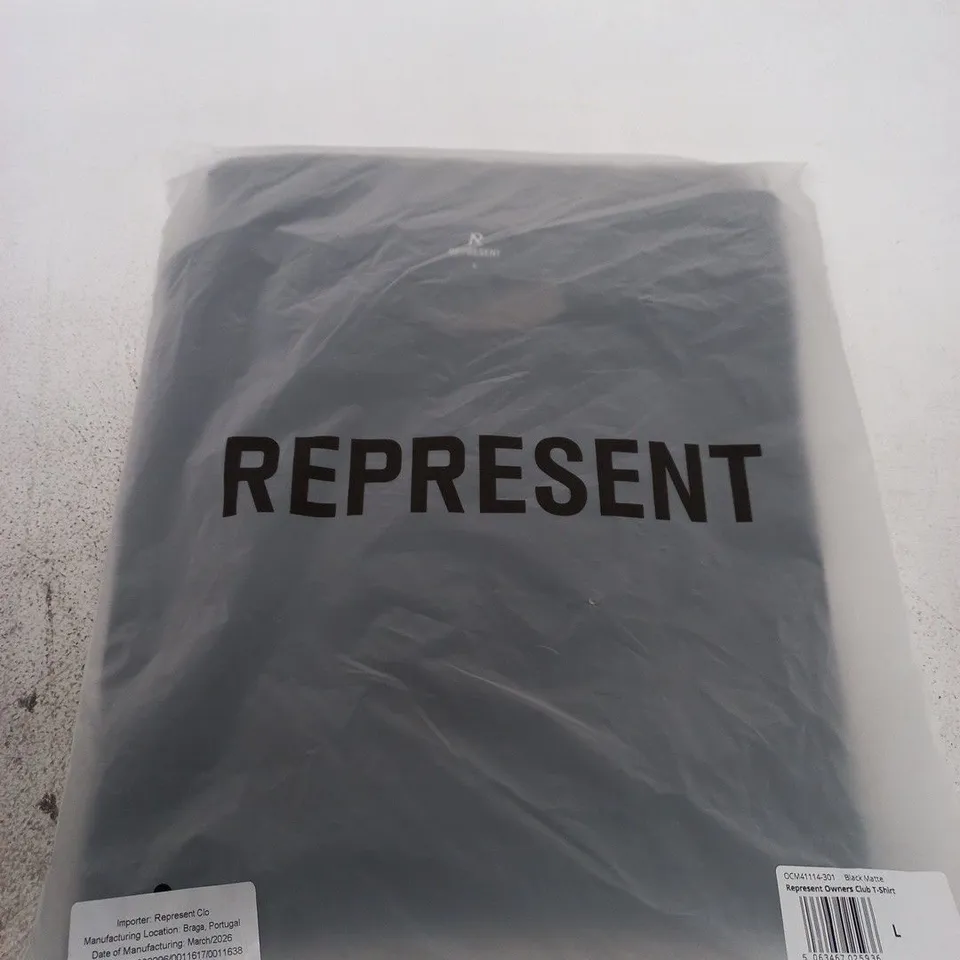 REPRESENT OWNERS CLUB T-SHIRT, BLACK MATTE – UK SIZE L