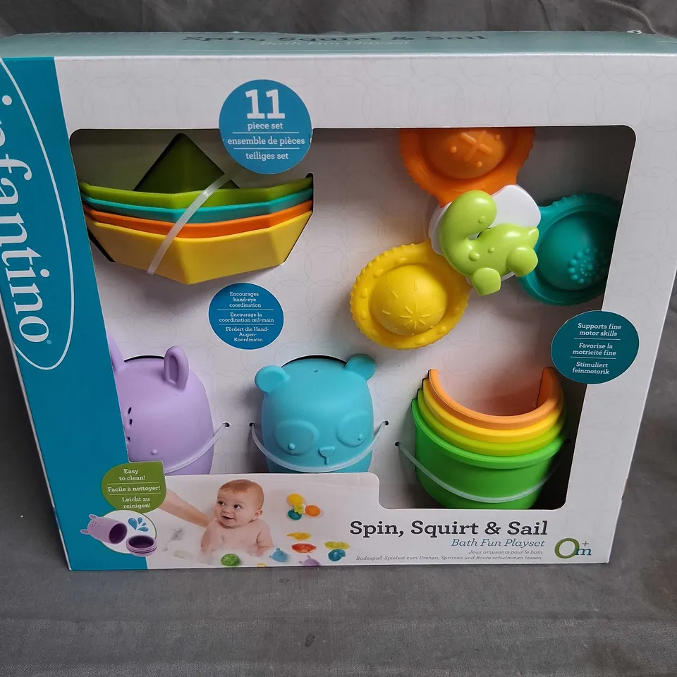 BOXED INFANTINO SPIN, SQUIRT AND SAIL BATH FUN PLAYSET