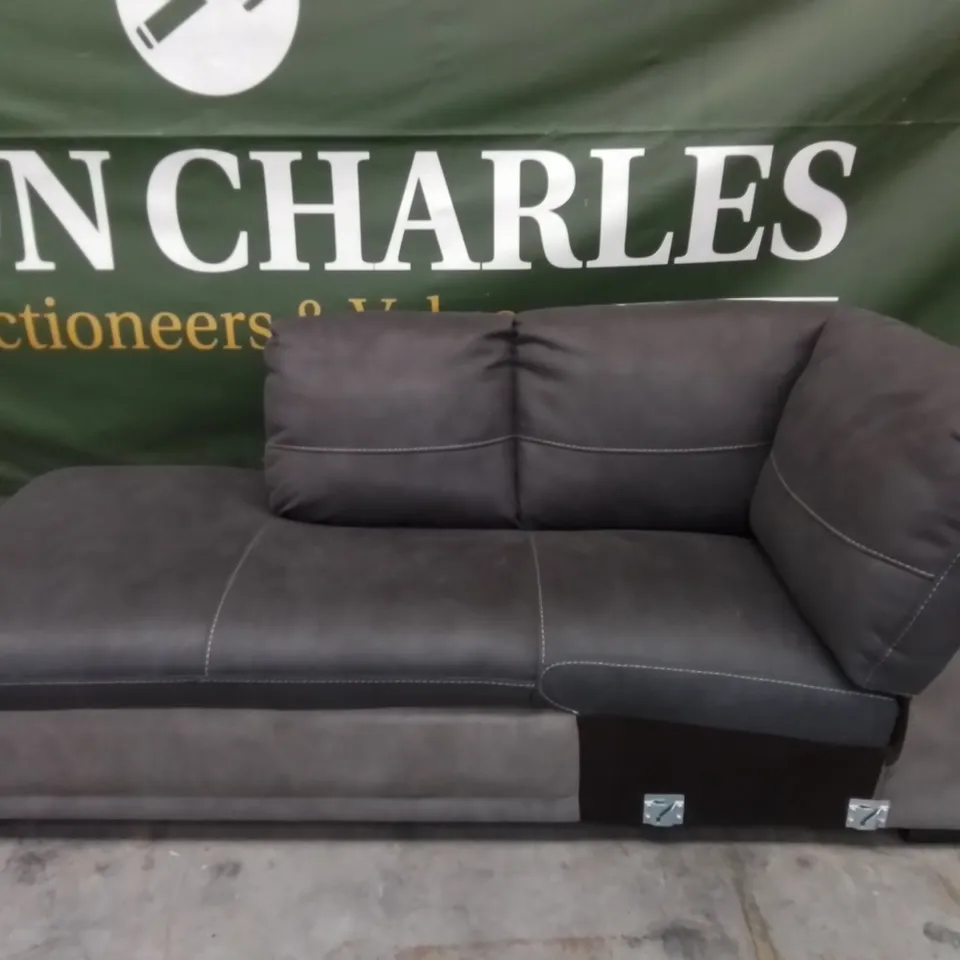 DESIGNER LARGE SOFA SECTION PIECE IN SLATE GREY 