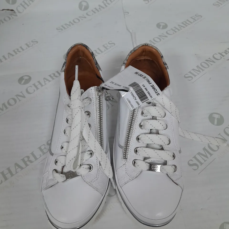 MODA IN PELLE AZARA TRAINER IN WHITE SIZE 5