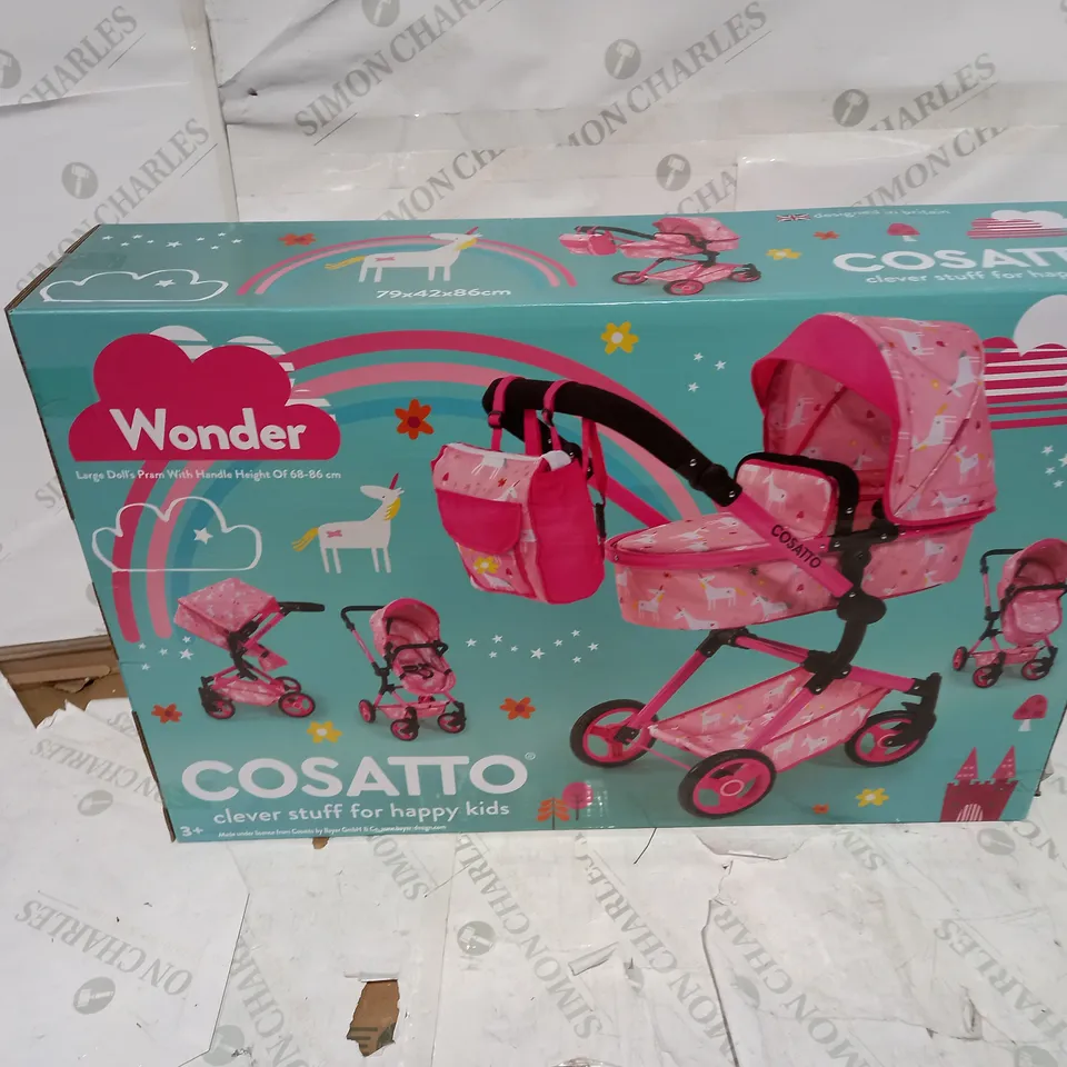 UNICORN PRINT WONDER DOLL PRAM RRP £54.99
