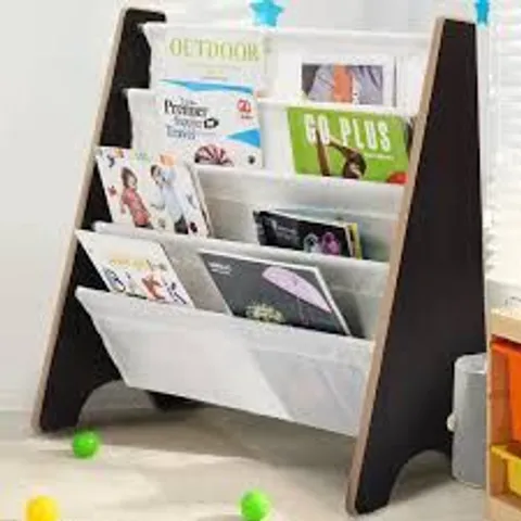 BOXED COSTWAY COFFEE/NATURAL KIDS SLING BOOKSHELF - COFFEE