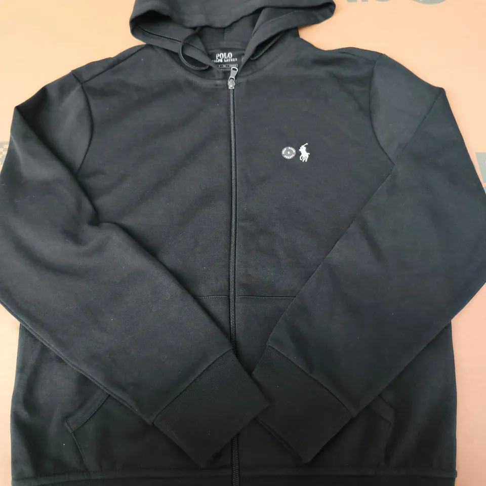 POLO RALPH LAUREN BLACK ZIP HOODIE – MEN'S - SIZE SMALL