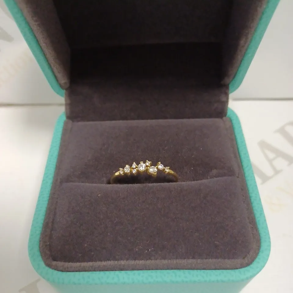 NORM JEWELS GOLD EFFECT RING WITH SPARKLE STONES