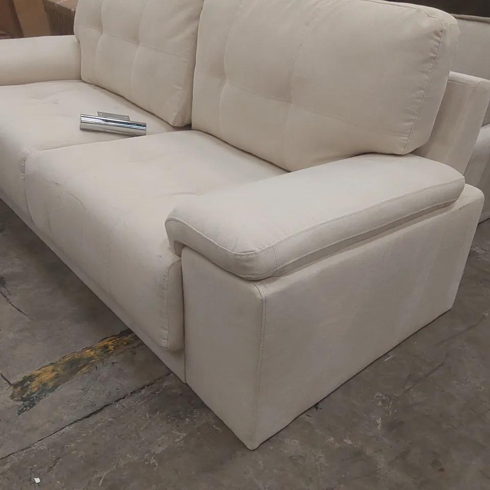 QUALITY DESIGNER 3-SEATER FABRIC UPHOLSTERED SOFA