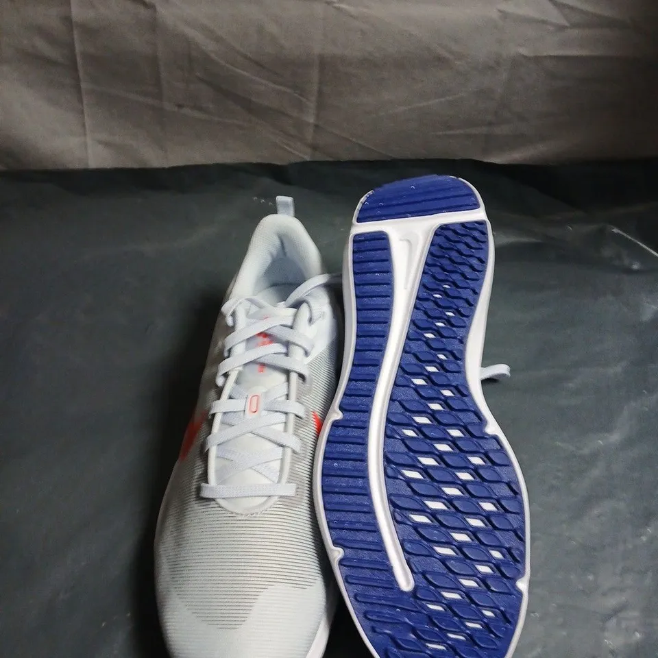 NIKE RUNNING SHOES – GREY MESH WITH ORANGE SWOOSH - UK11 