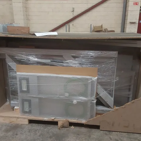 PALLET CONTAINING COMMERCIAL BOOKCASE UNIT PARTS