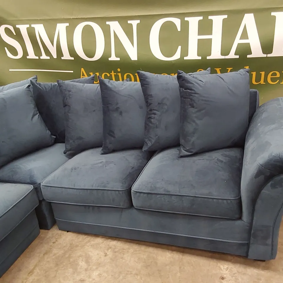 LEILA FABRIC CORNER GROUP SOFA - NAVY  RRP £1259