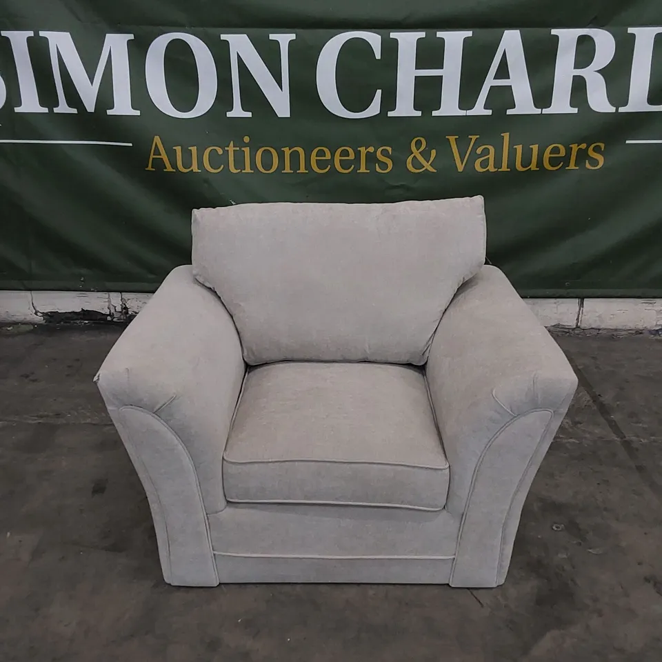 DESIGNER FABRIC UPHOLSTERED ARMCHAIR 