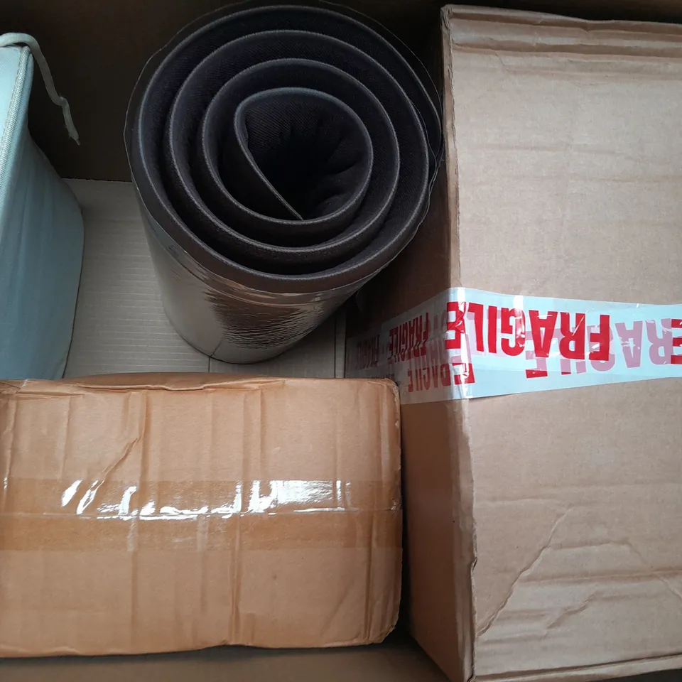 BOX OF 5 ASSORTED HOUSEHOLD ITEMS TO INCLUDE UNICORN DARTBOARD WALL CLAMP, ETC