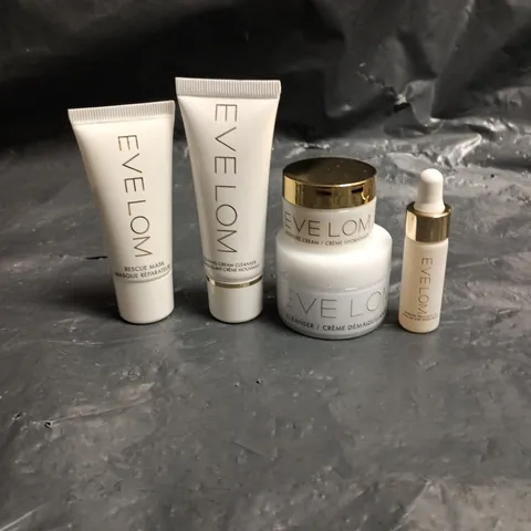 LOT OF 5 EVE LOM FACIAL SKIN CARE PRODUCTS TO INCLUDE RESCUE MASK, EYE CREME AND CLEANSER - TRAVEL SIZE